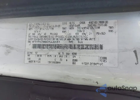 2016 Ford Transit-250 z USA, uszkodzony, nr VIN 1FTYR1ZM6GKA22653